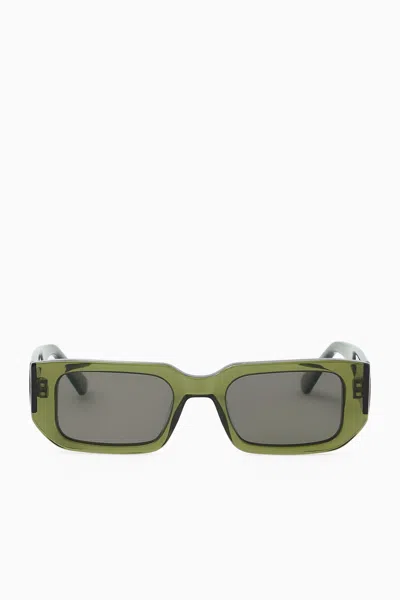 Cos Rectangle-frame Sunglasses In Green