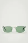 Cos Rectangle Wire-frame Sunglasses In Silver