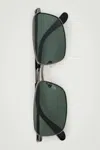 Cos Rectangle Wire-frame Sunglasses In Silver