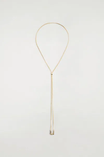 Cos Rectangular Chain Pendant Necklace In Gold