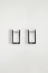 Cos Rectangular Hoop Earrings In Silver
