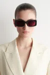 Cos Rectangular Sunglasses In Black