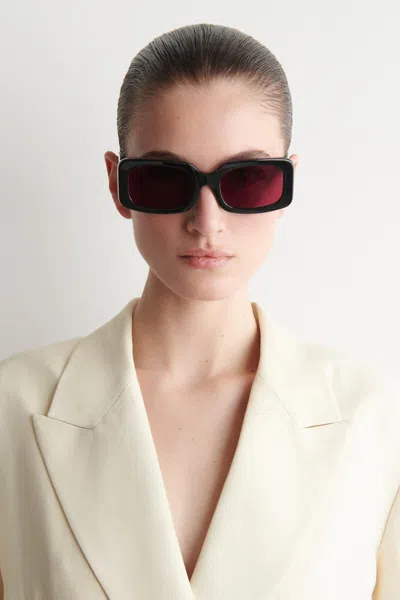 Cos Rectangular Sunglasses In Black