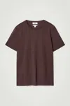Cos Regular Cotton T-shirt In Brown
