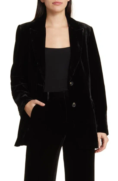 Cos Regular Fit Velvet Blazer In Black Dark