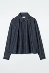 Cos Regular Flared Denim Shirt In Blue