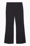 Cos Regular Flared Wool Trousers In Blue