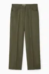 Cos Fluid Straight-leg Trousers In Green