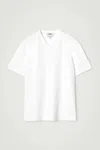 Cos Oversized Heavyweight Mock-neck T-shirt In White