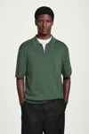 Cos Polo In Maglia Con Mezza Cerniera Taglio Regolare In Verde