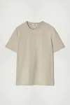 Cos Regular Lightweight Brushed-cotton T-shirt In Brown