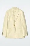 Cos Longline Linen Blazer In Yellow In Yellow