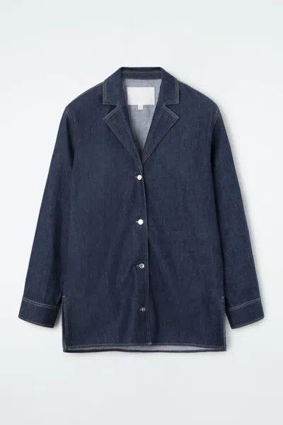 Cos Tailored Denim Shirt In Blue