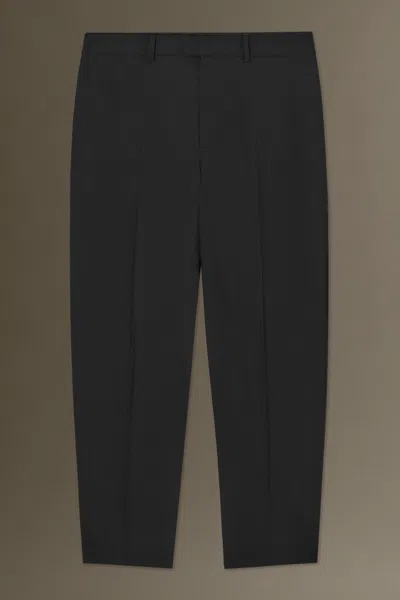 Cos Regular-fit Straight-leg Wool Pants In Black