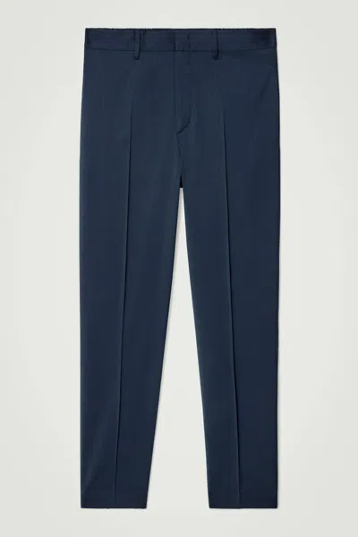 COS WOOL STRAIGHT-LEG TROUSERS IN BLUE