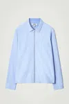 Cos Regular Zipped Twill Overshirt In Blue