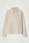 Cos Regular Zipped Twill Overshirt In Beige