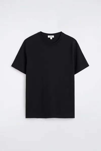 Cos Regular-fit Cotton T-shirt In Black