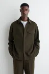 Cos Relaxed Boiled-wool Overshirt In Brown