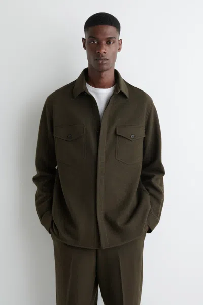 Cos Relaxed Boiled-wool Overshirt In Brown