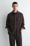 Cos Relaxed Boiled-wool Overshirt In Brown