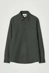 Cos Relaxed Brushed Cotton-blend Shirt In Green