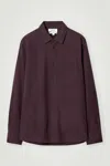 Cos Relaxed Brushed Cotton-blend Shirt In Red