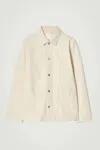 Cos Relaxed Chainstitched Denim Overshirt In White