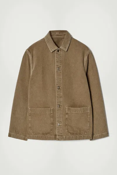 Cos Relaxed Chainstitched Denim Overshirt In Yellow