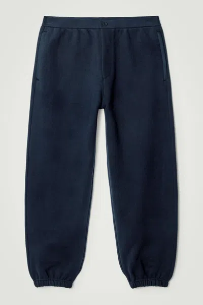 Cos Relaxed Contrast-trim Straight-leg Joggers In Blue