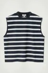 Cos Relaxed Cotton-crepe Vest In Blue