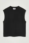 Cos Relaxed Cotton Crew-neck Vest In Black