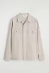Cos Relaxed Cotton Overshirt In Beige In Sand