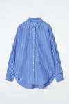 Cos Relaxed Cotton Shirt In Blue