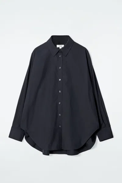 Cos Relaxed Cotton Shirt In Blue