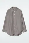 Cos Relaxed Cotton Shirt In Brown