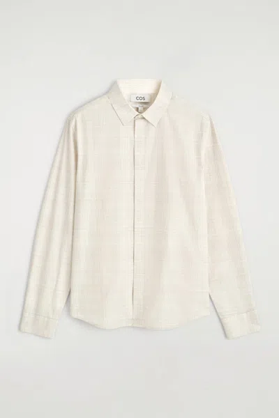 Cos Relaxed Cotton Shirt In Beige In Sand