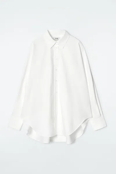 Cos Relaxed Cotton Shirt In White