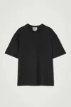 Cos Relaxed Cotton T-shirt In Black