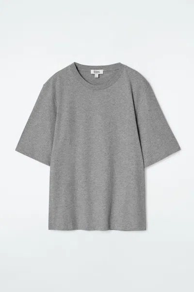 Cos Relaxed Cotton T-shirt In Grey