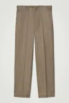 Cos Relaxed Cotton Wide-leg Trousers In Beige