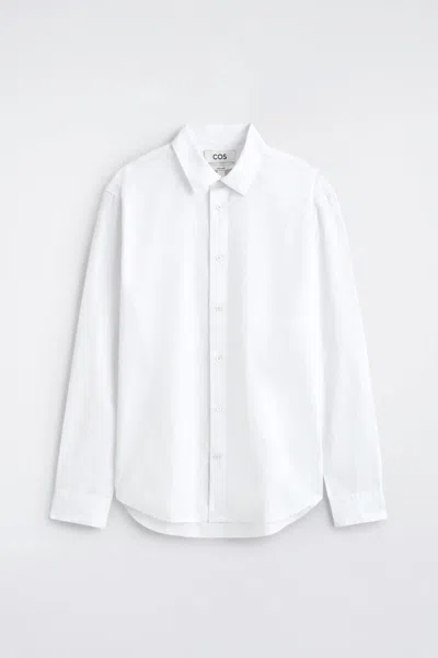 Cos Relaxed Cotton-poplin Shirt In White