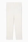 Cos Low-rise Tapered Crepe Trousers In White