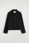 Cos Relaxed Denim Jacket In Black