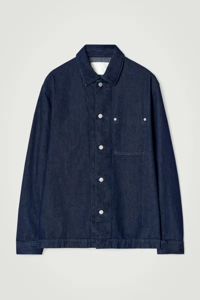 Cos Relaxed Denim Overshirt In Blue