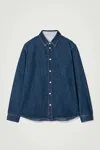 Cos Relaxed Denim Overshirt In Blue