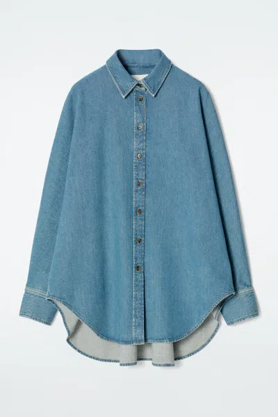 Cos Relaxed Denim Shirt In Blue
