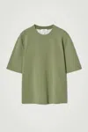 Cos Relaxed Double-faced Knit T-shirt In Green In Green
