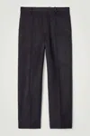 Cos Relaxed Double-faced Wool Trousers In Blue In Blue