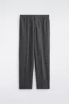Cos Relaxed Elasticated Pinstriped Pants In Gray